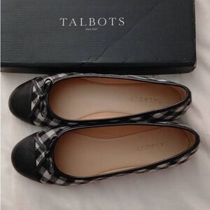 Talbots Black and White Checkered Flats